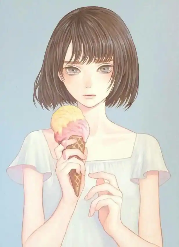 森系文艺手绘插画女,清新可爱的少女插画