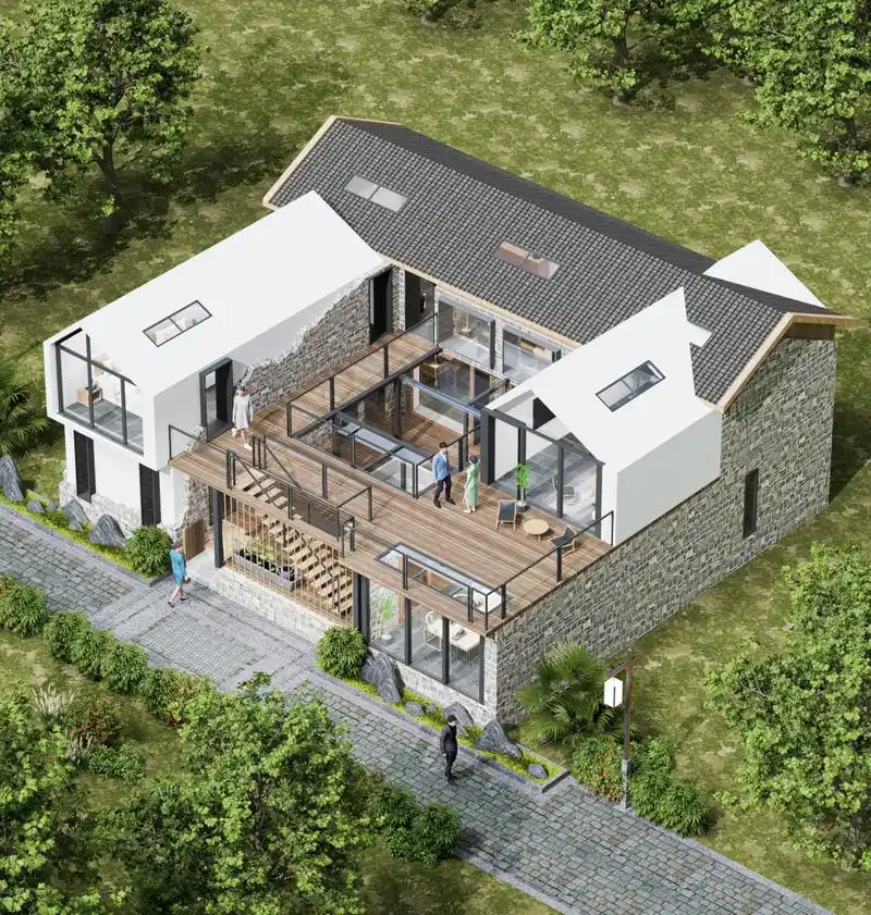 11566老房改造丨民宿外观设计丨方案改造 21566效果图表现丨