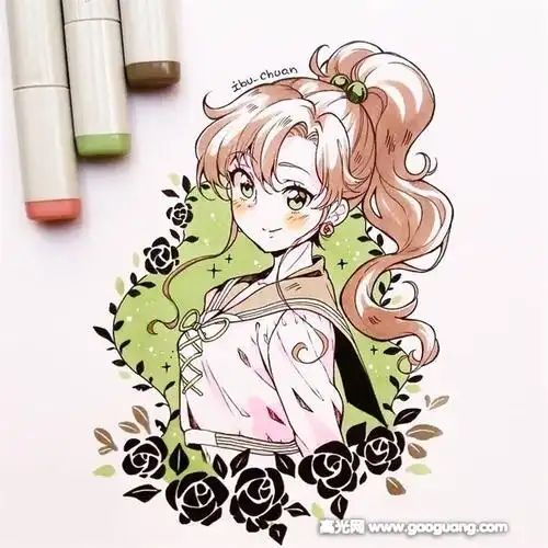 马克笔卡通人物手绘图片,卡通美少女手绘图片