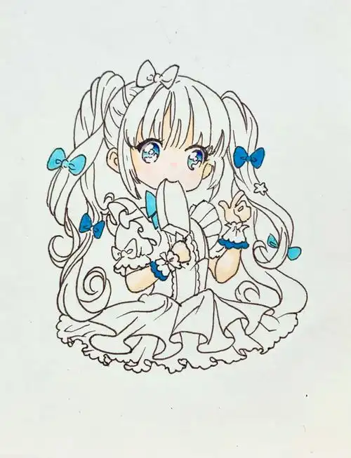 马克笔手绘漫画小女生步骤