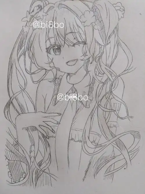 初音未来miku临摹and绘画过程