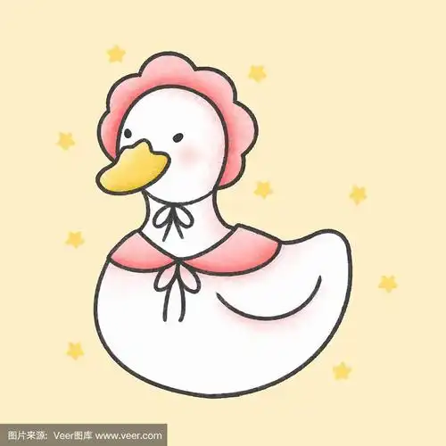 可爱的卡通鸭手绘风格