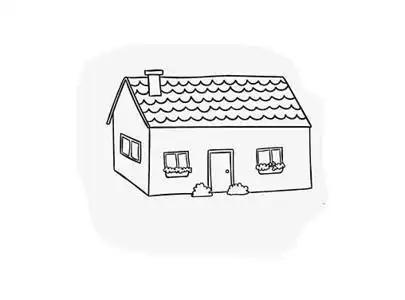 【房屋简笔画】漂亮的瓦房简笔画图片