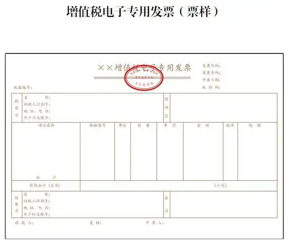 增值税电子专用发票(票样).来源:国家税务总局官网