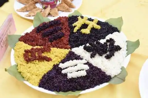 五色糯米饭简笔画 彩色糯米饭简笔画