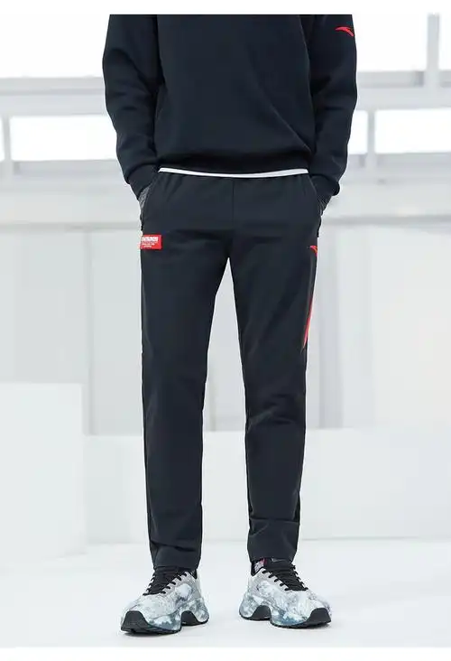 商场同款安踏男裤中国冰雪系列男子运动长裤官方旗舰152217520基础黑