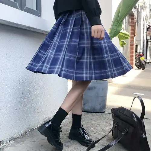 原创jk制服蓝深格裙合集学姐暮月听弦道法月亮海明鬼星象仪