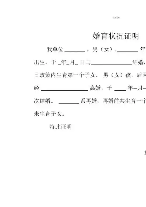 婚育状况证明_第1页