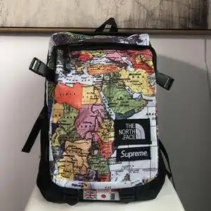 supreme联名双肩包山地图背包潮牌单肩包斜挎包书男女户外旅行包