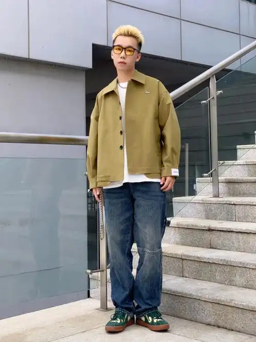 ootd翻领夹克工装风穿搭