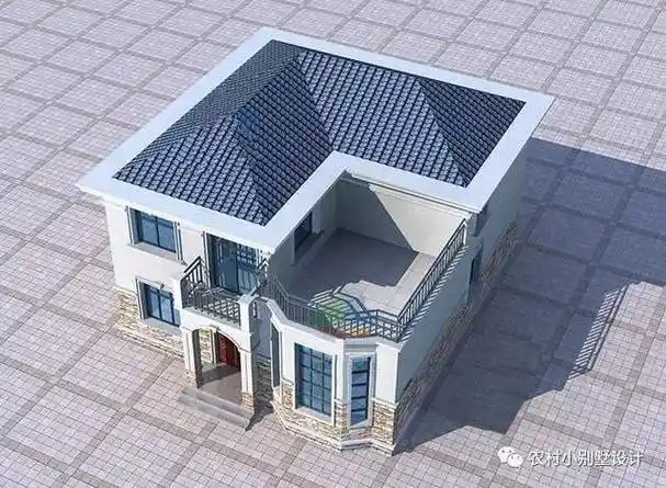 正面效果图这里我们来给大家介绍一款10x12米二层带地下车库的农村小