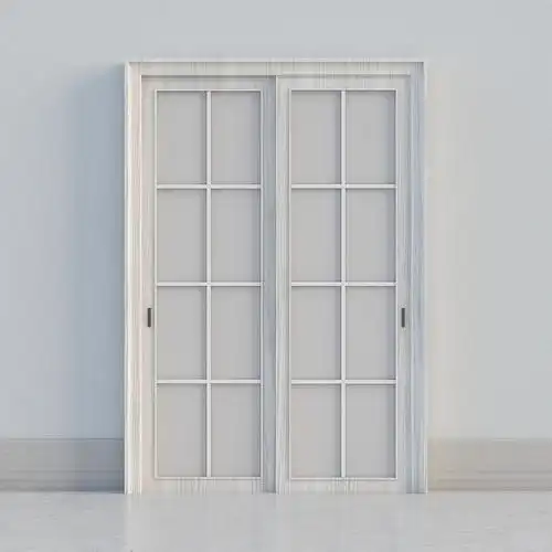 jf-9012白橡木推拉门磨砂玻璃3d模型