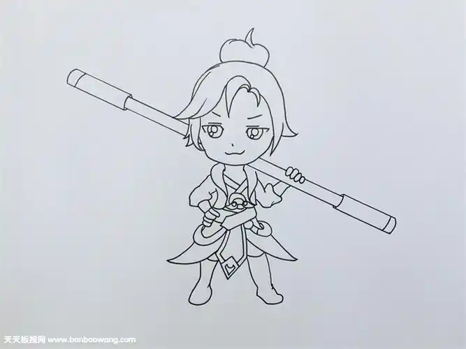 王者荣耀至尊宝简笔画孙悟空至尊宝简笔画教学至尊宝简笔画教程