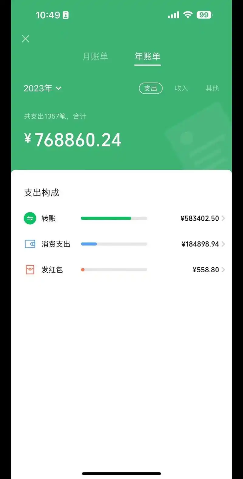 我两个支出微信百万,零钱又限额了,都花那,今年依然穷的很平稳 - 抖音