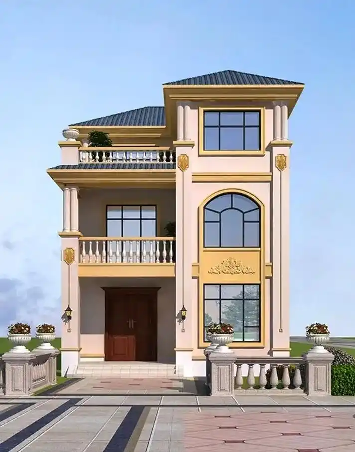 开间8米,进深10米,三层欧式风格别墅图纸 - 抖音