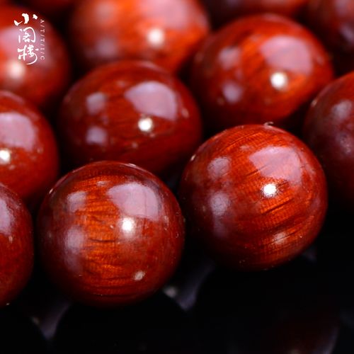 猫眼犀牛角紫檀手串108颗佛珠血檀小叶紫檀手链老料男女玻璃光泽