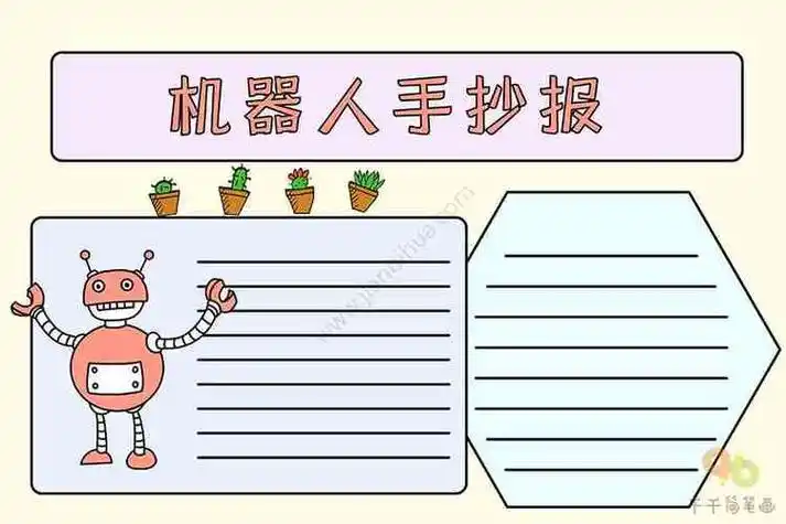 机器人医生简笔画手抄报小学生简易手抄报