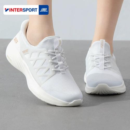 斯凯奇一脚蹬穿脱女鞋白色运动鞋休闲鞋冬季新款透气训练鞋健步鞋