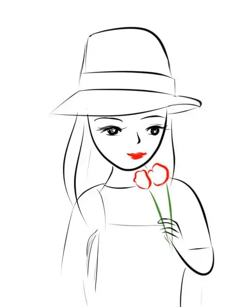 一组简约人物画