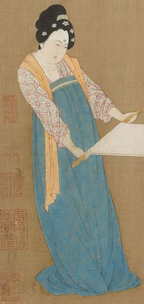 《捣练图》局部