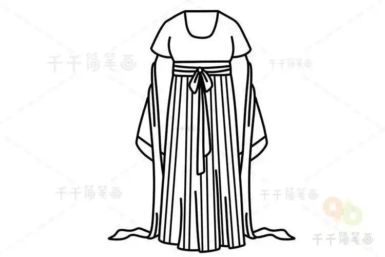 画怎么画古装衣服简笔画好看华丽的汉服简笔画教程古装衣服简笔画怎么