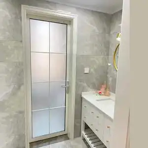 定制钢化玻璃门卫生间门 铝镁合金平开门厕所门浴室门洗手间门