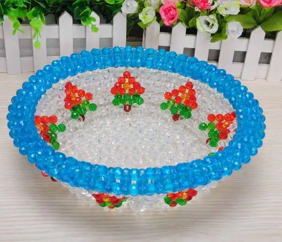 diy手工串珠圆果盘材料包创意编织工艺饰品家居摆件制作散珠珠子