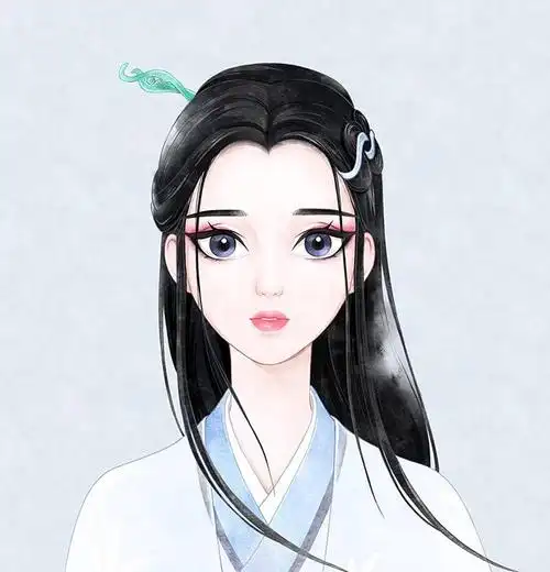 原画人插画教程白蛇缘起小白头像水墨过程雪梨