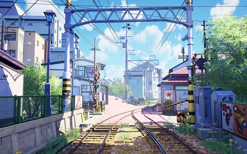 【ue4】夏日街道--日式卡通夏日场景 新海诚画风_哔哩哔哩_bilibili