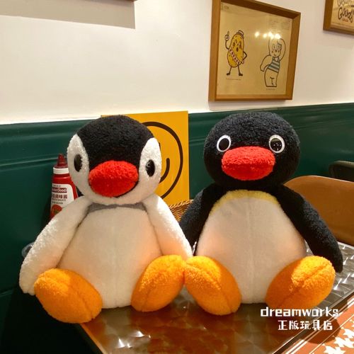 表情包中古pingu企鹅家族毛绒公仔车载抱枕玩偶摆件复古玩具装饰