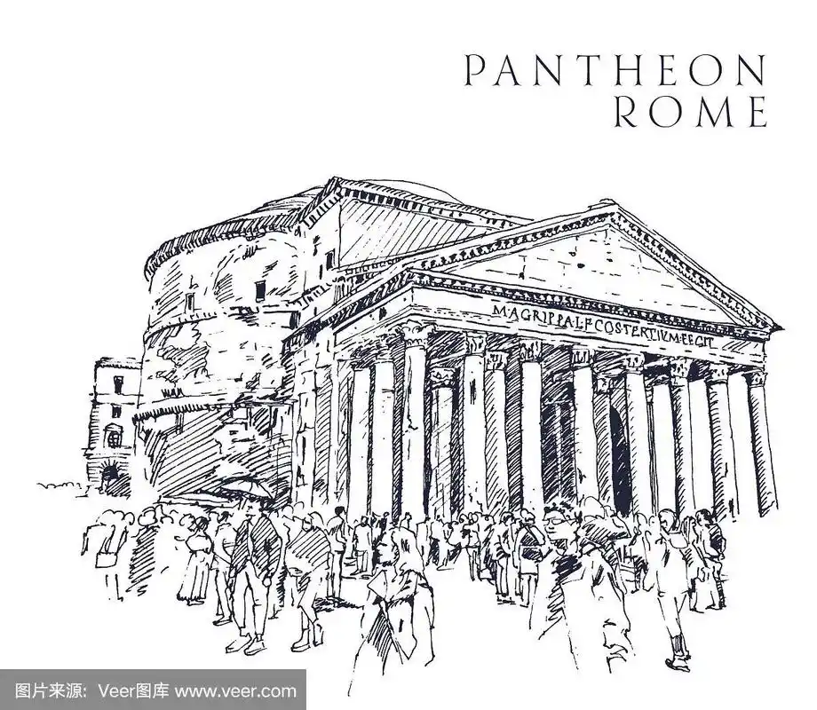 素描罗马万神殿