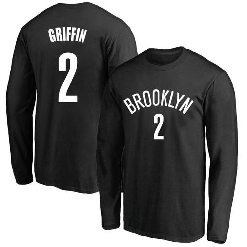 春秋布鲁克林篮网2号格里芬球衣训练服纯棉长袖t恤篮球运动上衣