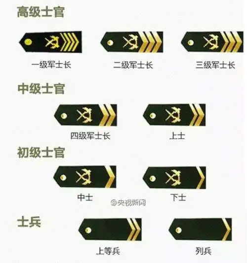 军衔等级排名从小到大是怎么排的