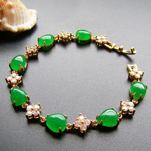 翡翠手链镶嵌18k