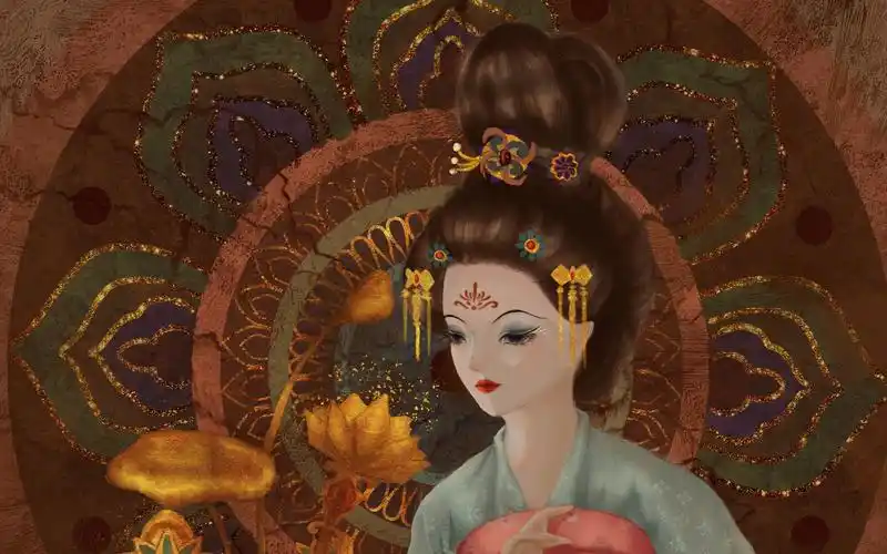 【绘画过程】古风敦煌唐代仕女图_哔哩哔哩_bilibili