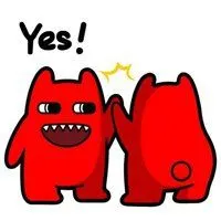 两个小人击掌yes表情_微信头像图片大全