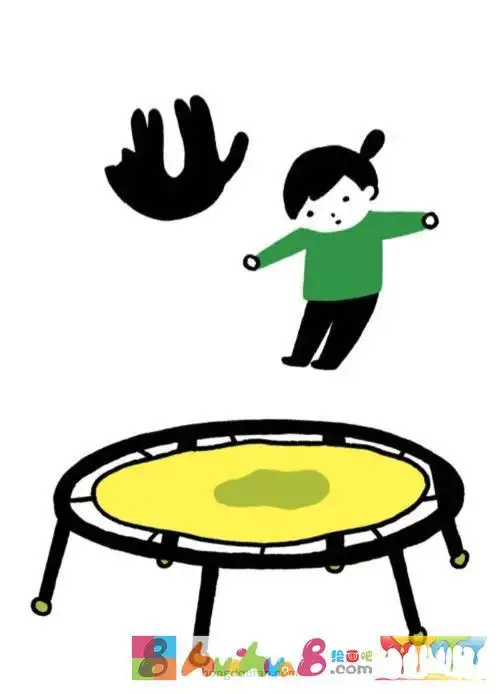 游戏跳床简笔画大全