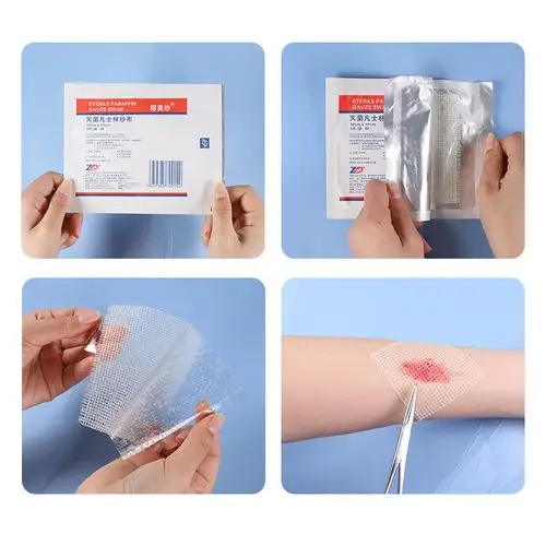 德美纱医用凡士林纱布灭菌伤口引流无菌油纱布条创口油性纱布贴块