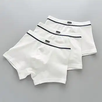 a类不卡屁屁儿童内裤白色棉男童棉短裤纯白色学生四角裤无缝etx0033条