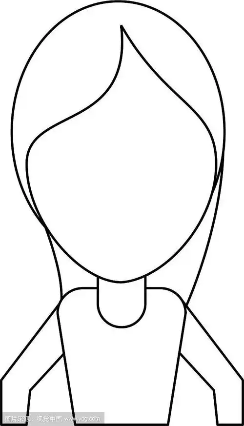 黑白卡通的无脸女人