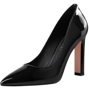 熙漫2020春夏新款黑色漆皮高跟鞋