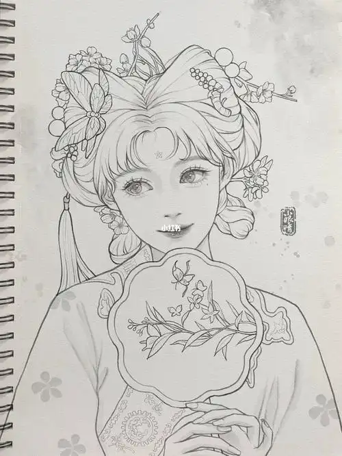 古风少女线稿分享