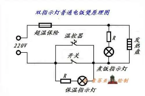求一个普通家用电饭煲电路图