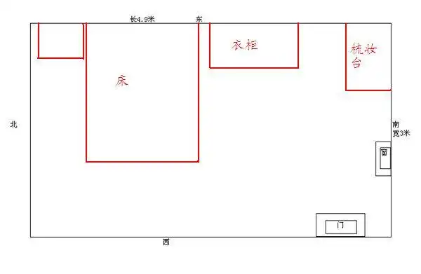 15平米卧室装修摆放方式,窗户朝南.不带卫生间.