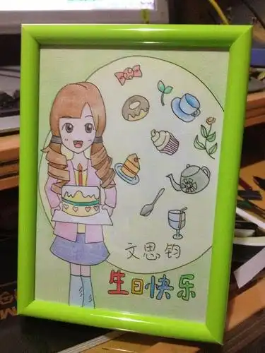 给某姑娘画的生日 贺图