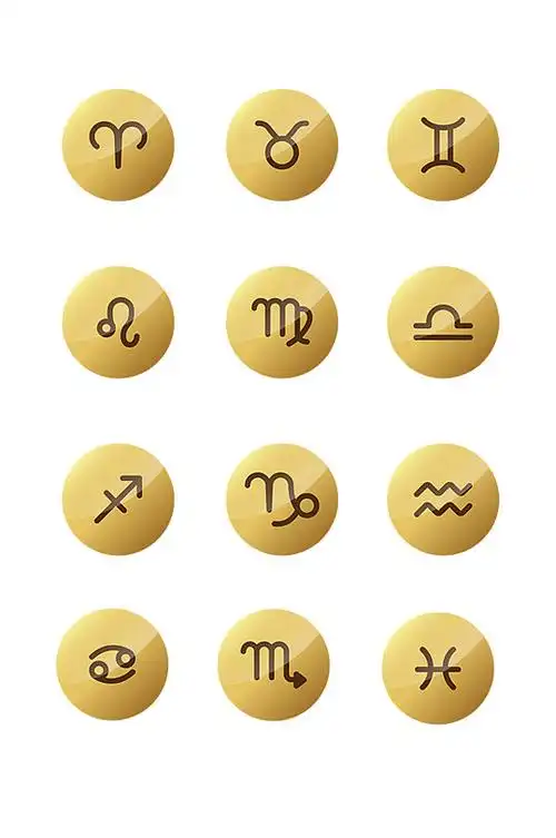 圆形十二星座图案设计素材-众图网