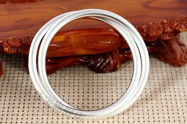 ss娜曼莲银手镯女银乾坤圈手镯银手工太极环金刚圈手镯银光圈手环订做