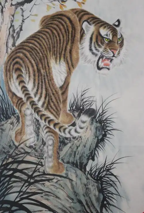 【图】著名实力派国画名家刘老师纯手绘四尺整张上山虎,象征生活事业