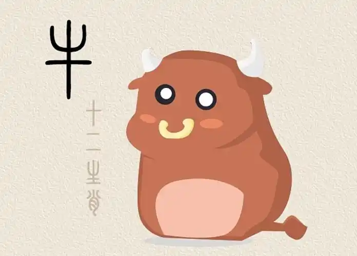 十二生肖ps钢笔矢量插画牛