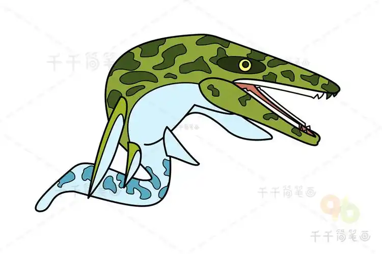 古生物 沧龙简笔画_恐龙简笔画